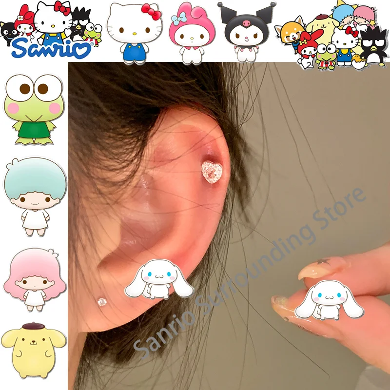 

Sanrio Ear Studs Cartoon Earrings Cute Hello Kitty Kuromi My Melody Cinnamoroll Pochacco Gifts New Jewelry Accessories Earrings