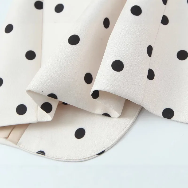 New Spring Cross-border Women's Wear European and American Fashion Simple and Elegant Polka Dot Buttonless Suit Jacket Fashion.