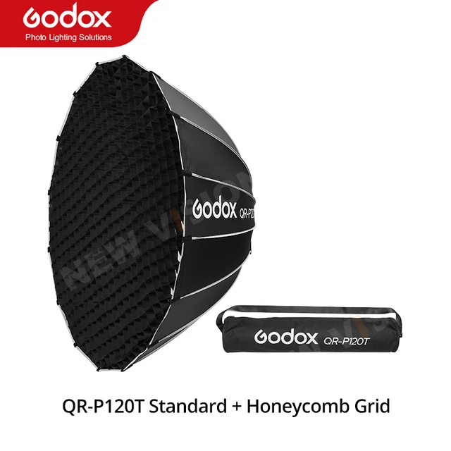 Godox QR-P60T QR-P90T QR-P120T 60CM 90CM 120CM 150CM snelkoppeling parabolische diepe softbox + honingraat raster voor fotografie flitser