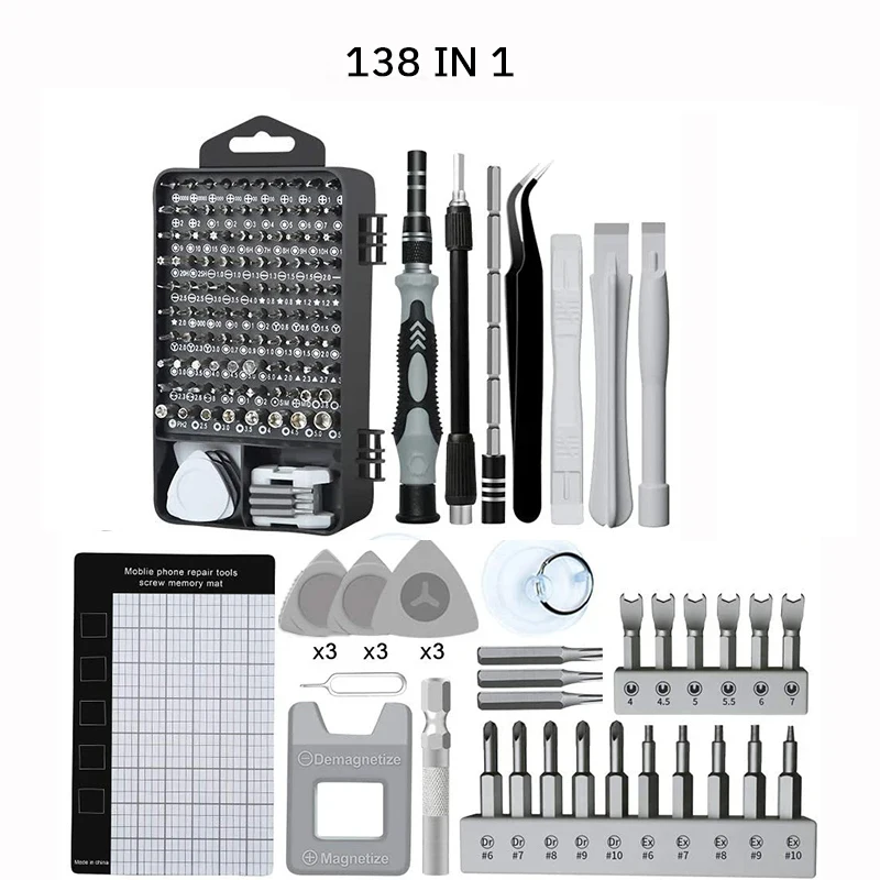 Schroevendraaier Gereedschapsset Telefoon Computer Onderhoud Demontage Tool Multifunctionele Handmatige Schroevendraaier Set 122 In 1 Of 138 In 1