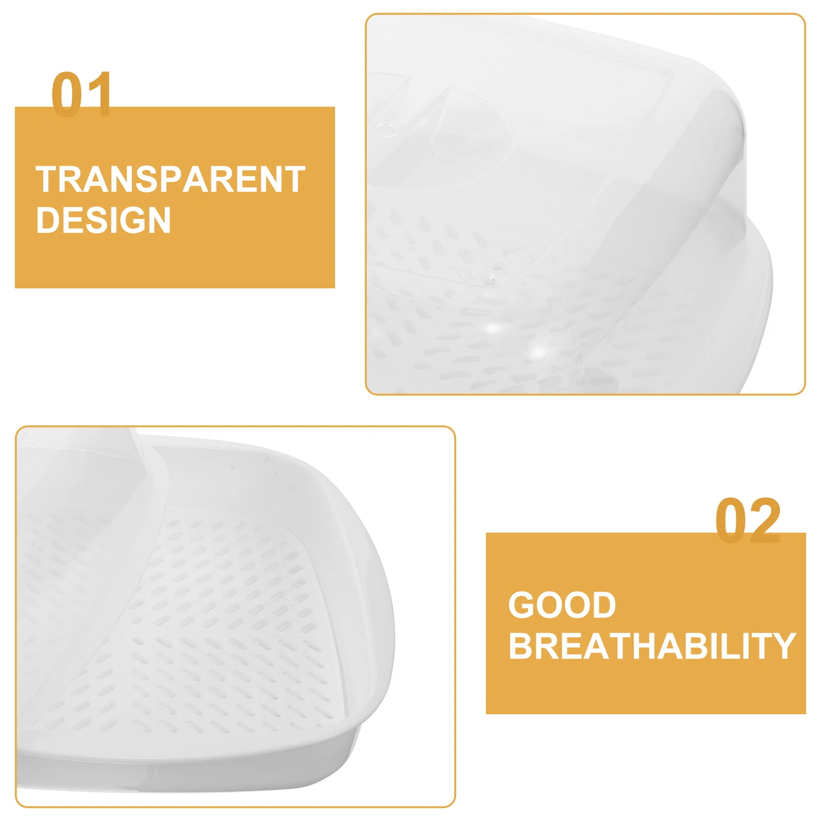 

Microwave Oven Steamer Box Vegetable Container White Baby Dishes PP Material Honeycomb Design Easy Clean High Temperature