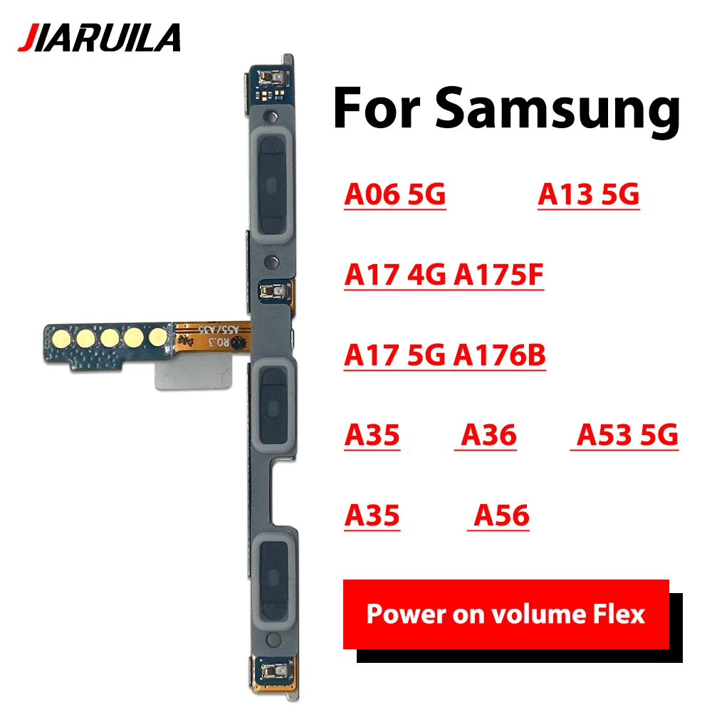 For Samsung A06 A13 A17 A53 5G A35 A55 A36 A56 A17 4G Power On Off Volume Side Button Key Replacement Flex Cable Ribbon