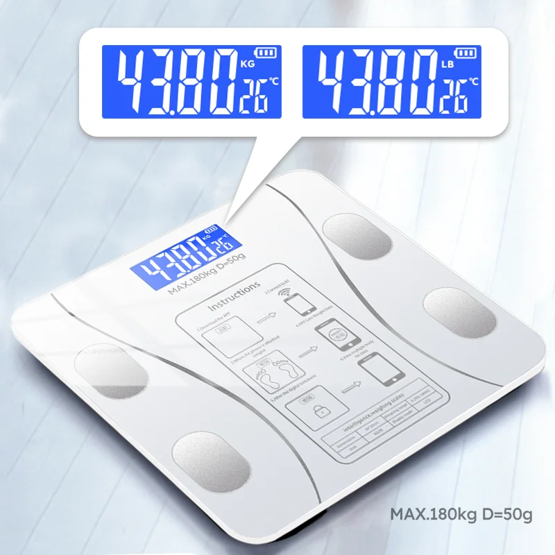 Smart Body Fat Scale for Body Management and Fat Loss, Smart Mode, Bluetooth Body Fat Scale, Home Weight Scale, Ultra-Precise