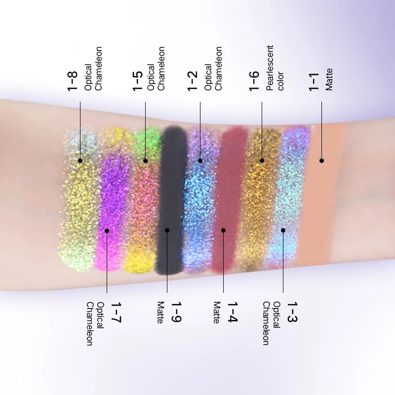 Paleta Cieni do Powiek CHARMACY 33 Kolory Multichrome Wielofunkcyjny Brokat Matowy Róż Konturówka Rozświetlacz Makijaż Oczu