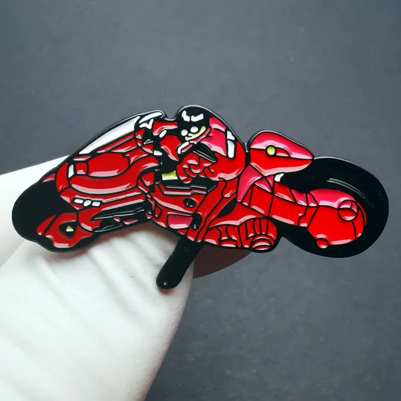 Comic Action Movies Akira Brooch Red Motorcycle Metal Badge Fashion Jewellery Clothes Hat Backpack Accessory Gifts