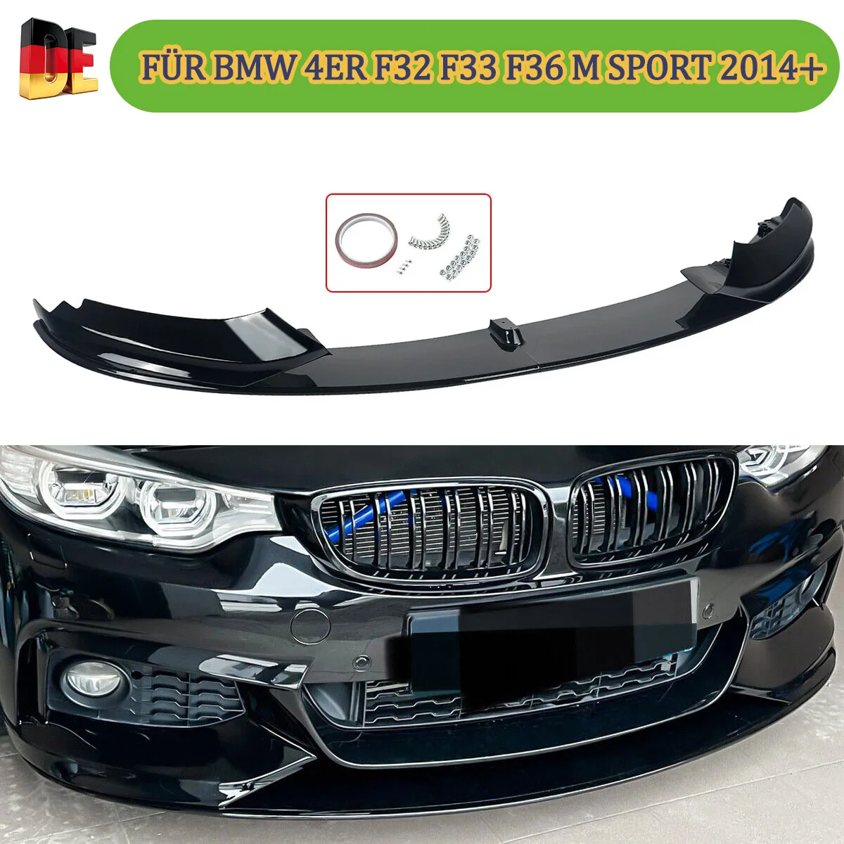 Image of Magickit für BMW F32 F33 F36 4er Serie 420i 420d M440i M Sport 2014 2015 2016 2017-2020 Frontstoßstangenlippe Splitter Kinnspoiler