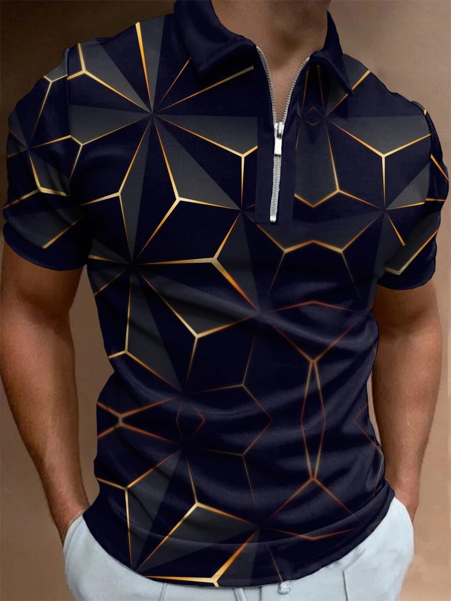 

New Men's Polo Shirt T-shirt 3D Vintage Print Fashion Short Sleeve&Casual Street Wear 2023 Summer Sports Top