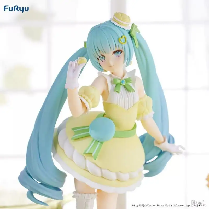 Hatsune Miku Lemon Sandwich Cake Macaroon Dessert Series Kingpin Figures Anime Figure Model Toys for Girls Birthday Toys Hobbies