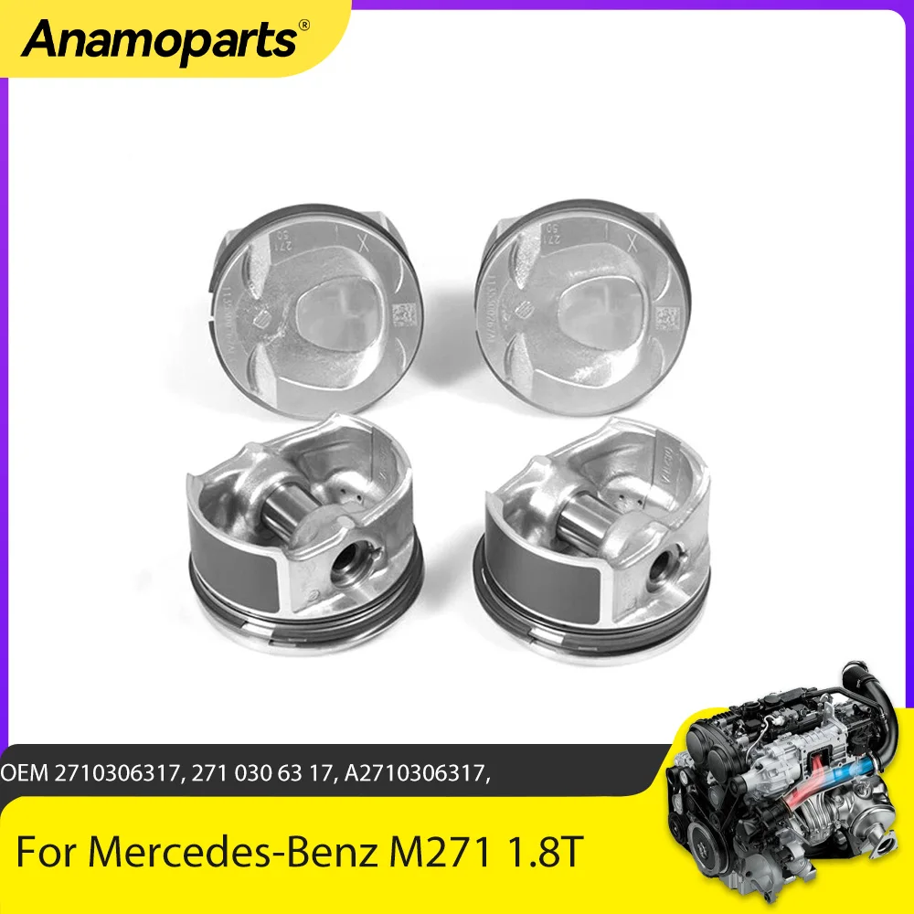 

Engine Parts Pistons Rings Set Oversize STD Fit 1.8 T L4 Gas M271 For Mercedes-Benz W204 C204 W212 C200 C250 E250 CGI 1.8T