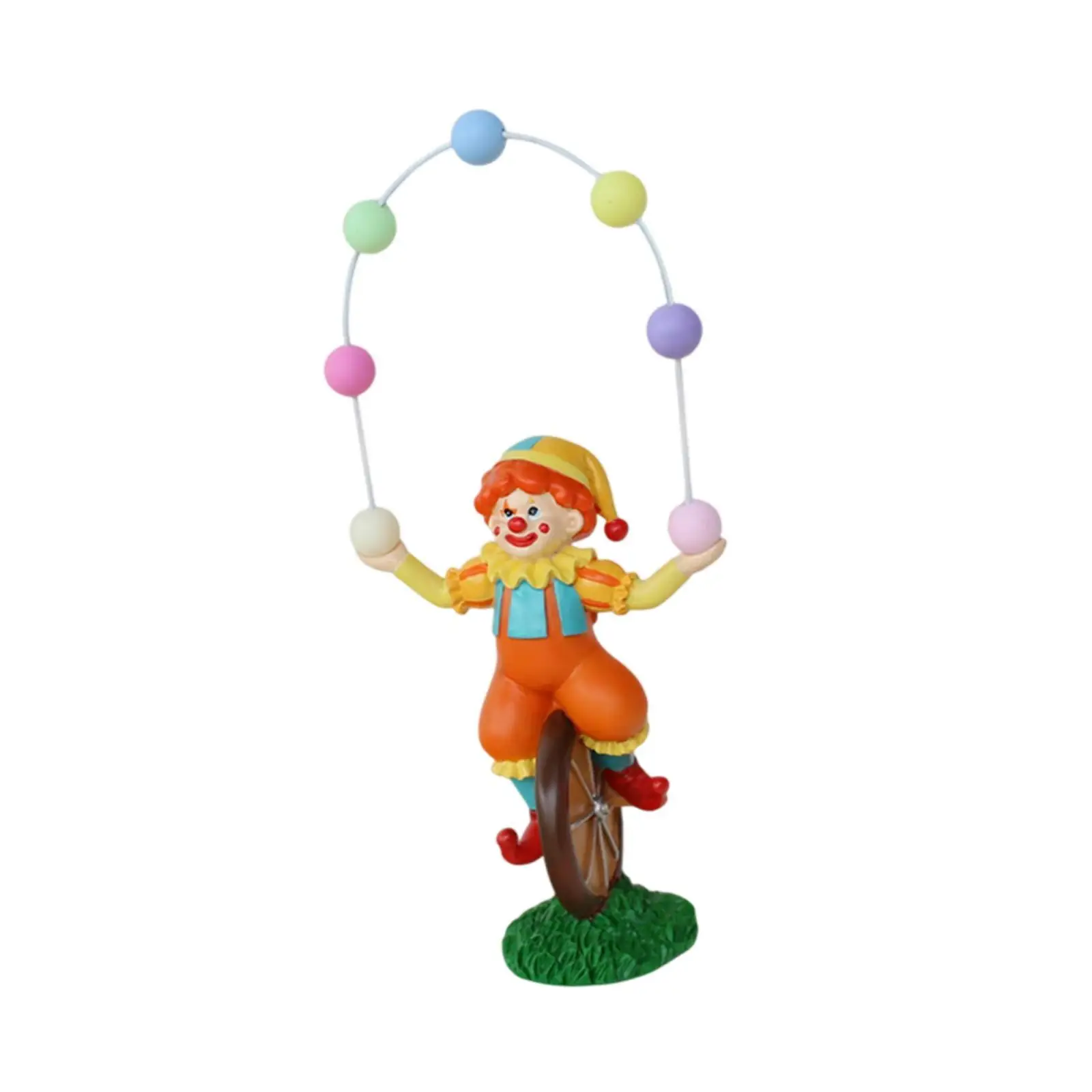 Acrobatic Clown Figurine Decorative Resin Small Statue for Desk Patio Office
