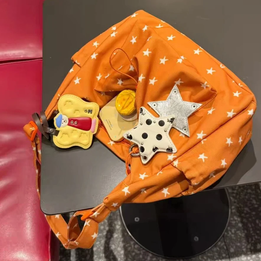 

Colorful Cartoon Cute Stars Large Capacity Storage Bag Tote Bags Multi-pocket Shoulder Bag Crossbody Bags Woman Bag Purse