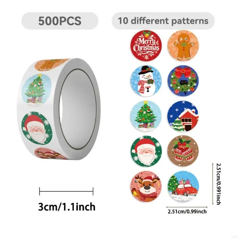 2025 New Festive Cartoon Christmas Stickers Waterproof PVC Tablets Decals Holiday Decorations Easy Apply Remove