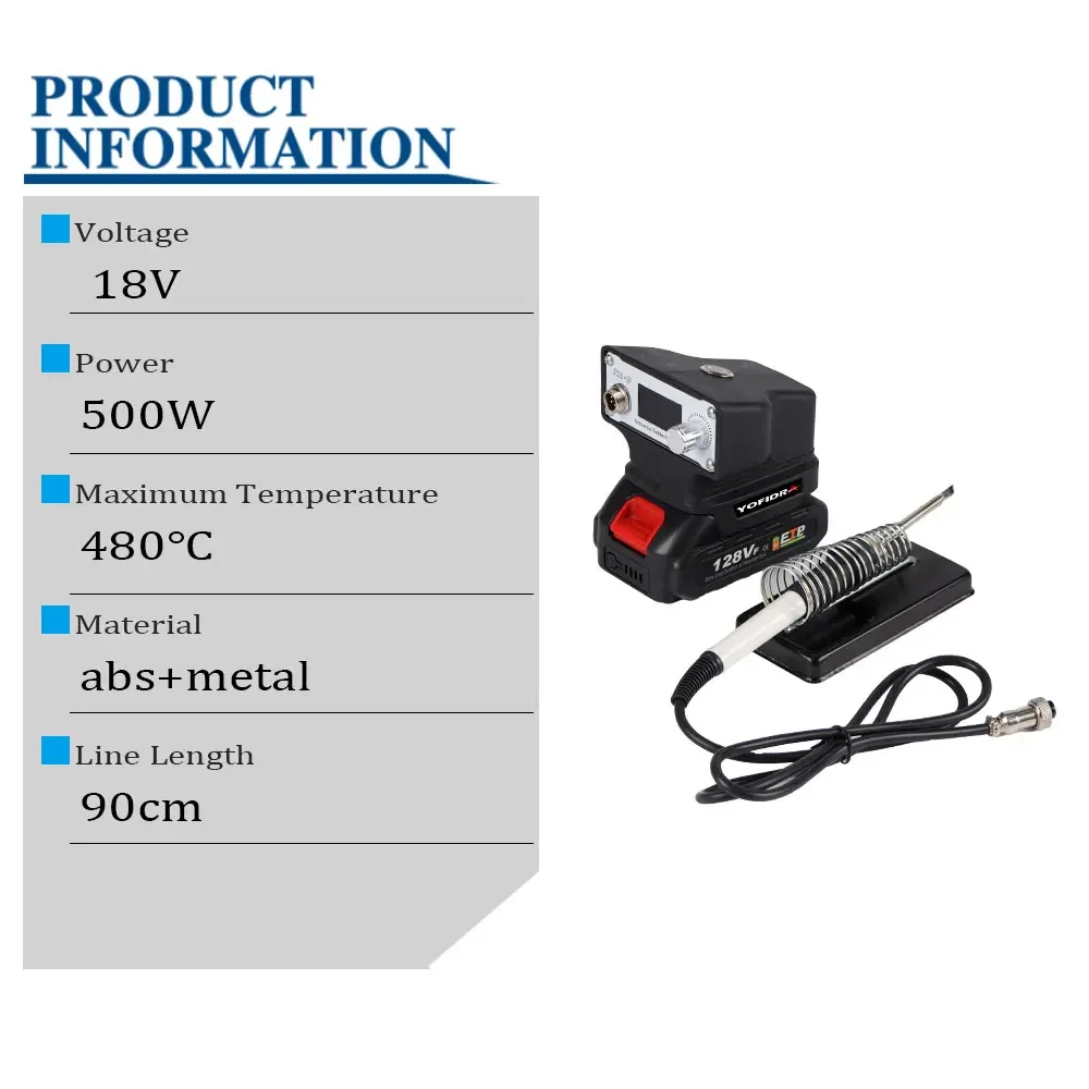 Yofidra 480℃ Electric Soldering Iron Fast Heating Multifunction Electric Welding Machine Power Tool For Makita 18V Battery