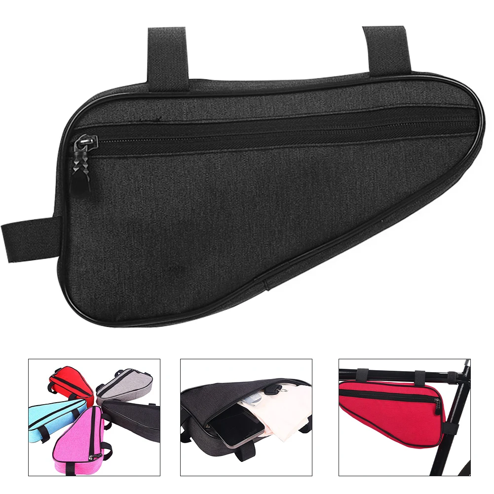 Bicycles Front Tube Bag Bikes Anti-scratched Triangular Pouch Cellphone Portable Saddle Holder Packing Pocket Pink