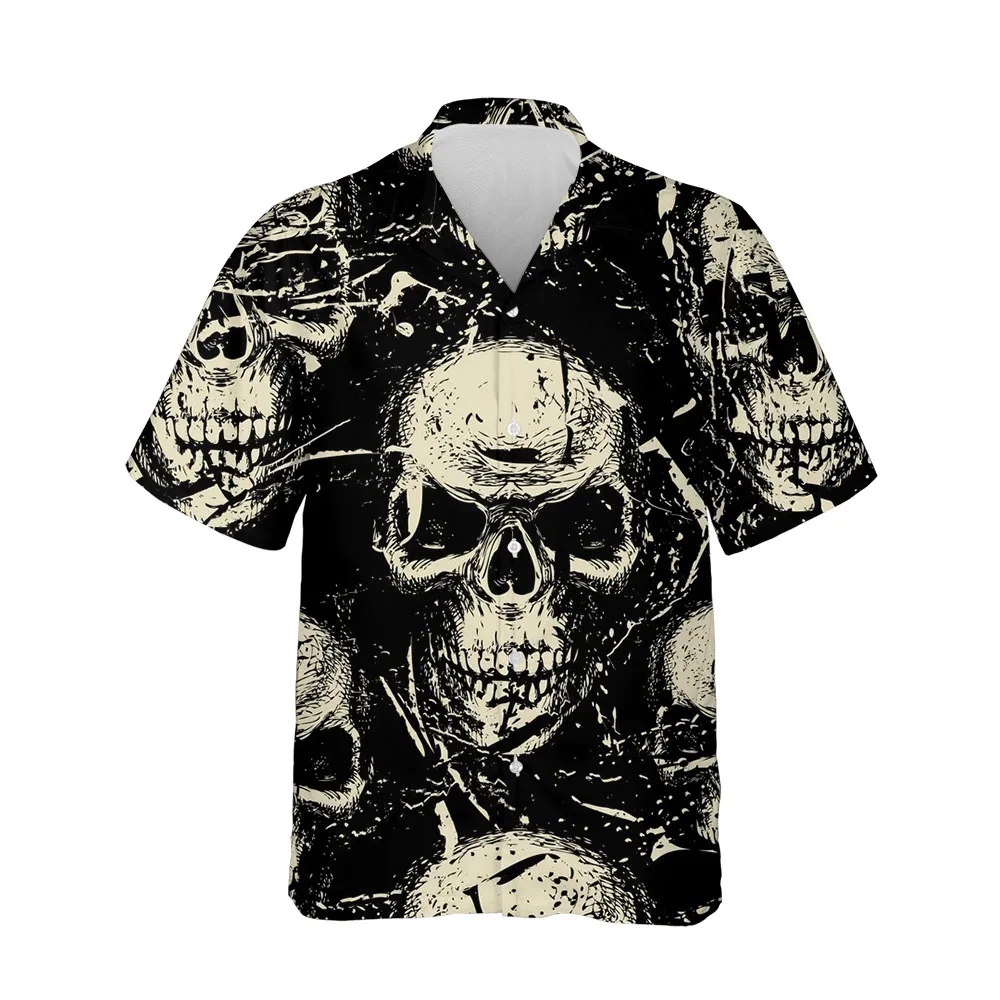 

Jumeast 3D Halloween Skull Men's Shirts Gothic Clothes Fantasy Theme Party Shirt For Men Single Breasted T-shirty Drip Clothes