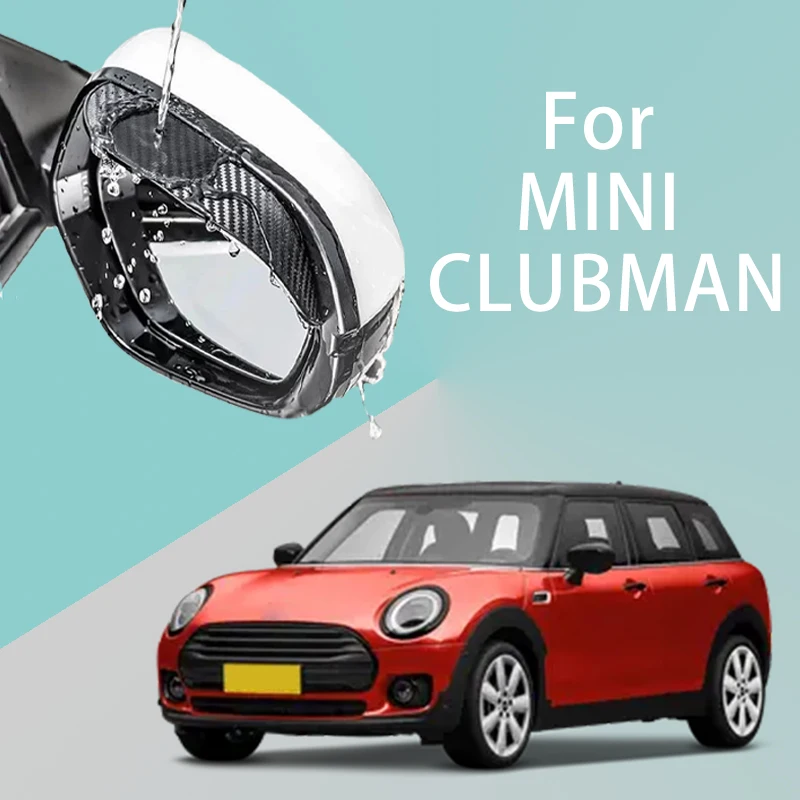 

For MINI CLUBMAN car rearview mirror rain brow thickened carbon fiber texture rearview mirror rain brow