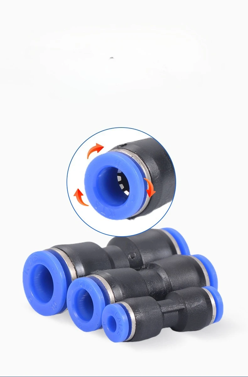 PU Straight Through Pneumatic Quick Connector Push In Fitting for Nylon Tracheal Tube 4/6/8/10/12/16mm Air Hose Adapter