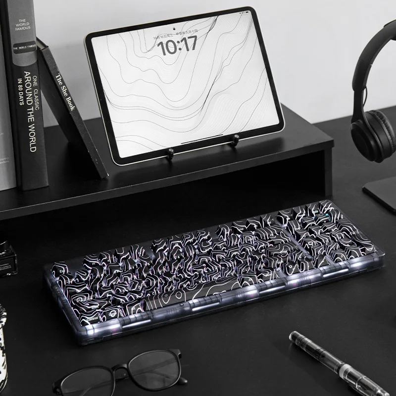 Zh980 Wireless Wired Three Mode Mechanical Keyboard Rgb Lighting Effect Supports Hot Swapping Office Gaming Mechanical Keyboard