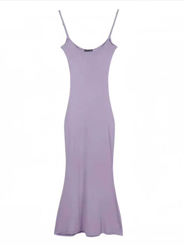 Sexy Club Girl Purple Strapless Dress Women's Summer Slimming Bodycon Long Skirt Korean Style Commute Wind No Sleeve  view 2
