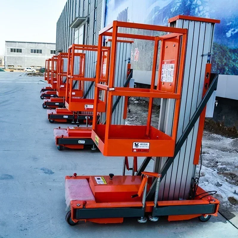 P-107 Escalera hidráulica vertical portátil de 4-24 m Aleación de aluminio 8 m 10 m 12 m 16 m Mástil Elevador eléctrico para hombre