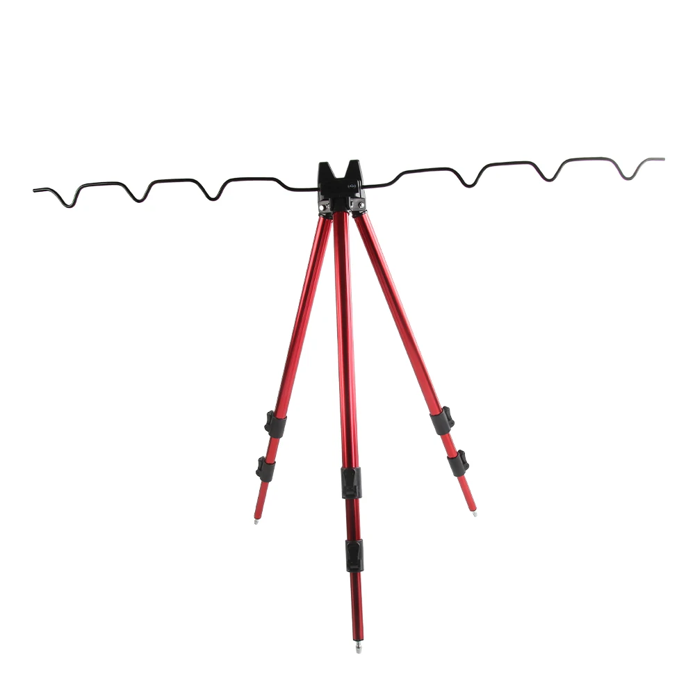 Telescopic Aluminum Alloy Fishing Rod Tripod Stand Holder Durable Gear Accessory for Telescopic & Hand-held Rods