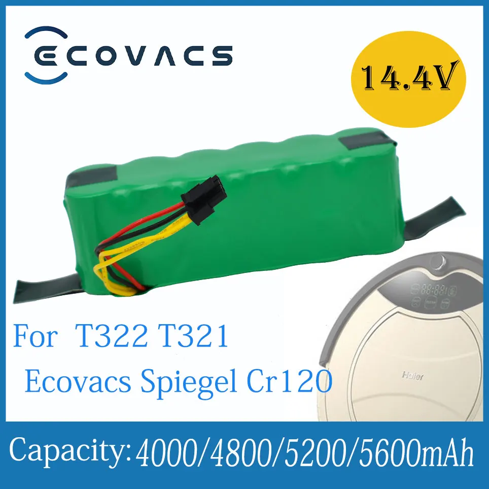 

Ecovacs 14.4V 4000/4800/5200/5600mAh Sweeping Robot Nimh Battery For Kit fort Kt504 -T322T321T320T325/Pan daX500X580/MirrorCr120