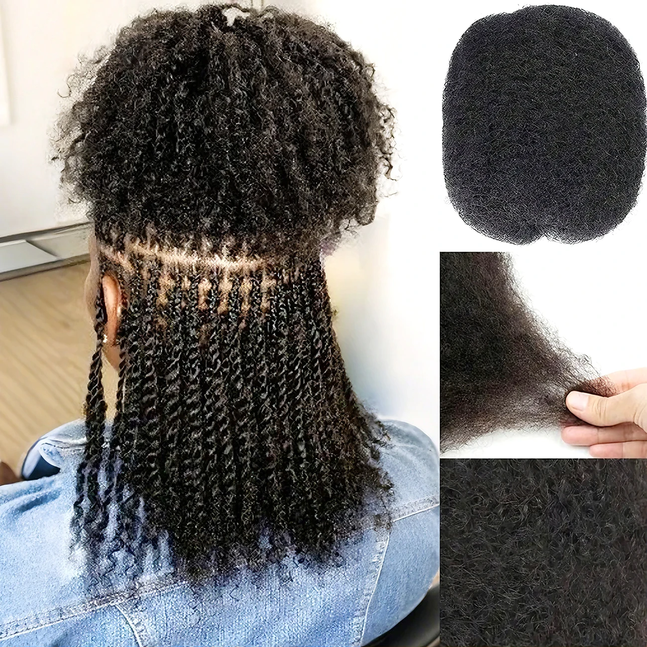 ブラジリアン・ヒューマンヘアを使用した、編み込み用のアフロ・キンキー・バルクヘア。柔らかく、ボリュームがあり、自然な見た目のアフロ・キンキー・バルクヘアエクステンション。