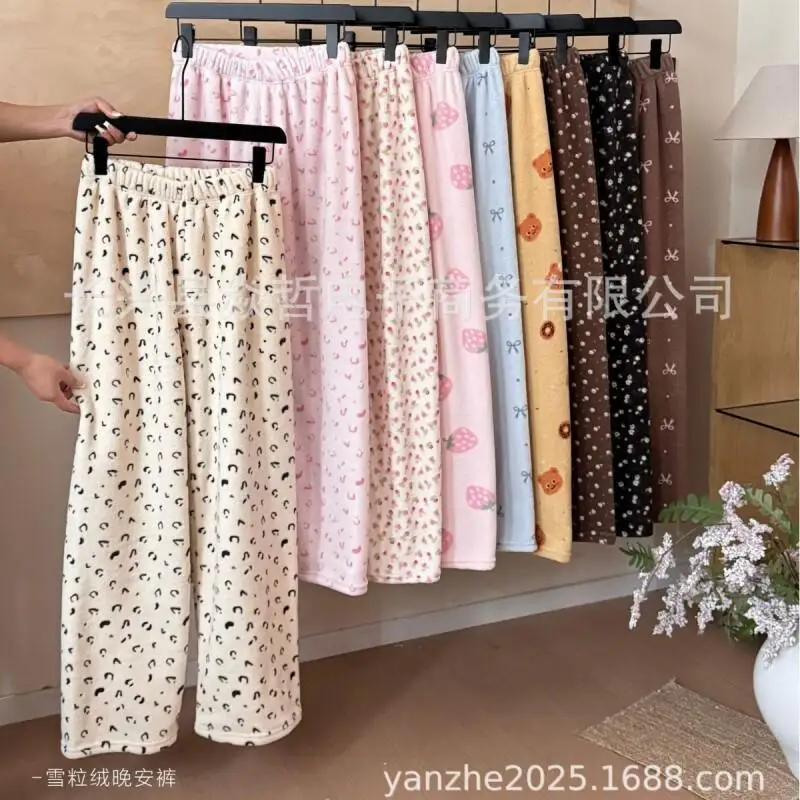 

Women's Pajamas Girl Homewear Pants New Women Plush Thickened Home Lounge Pants Loose Warm Autumn Winter Pants Student Pants