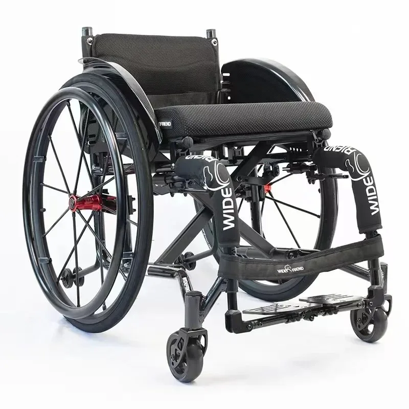 24 Inch Aluminum Alloy Folding Manual   Super Lightweight Sports Wheelchair  Wheelchair for Adults