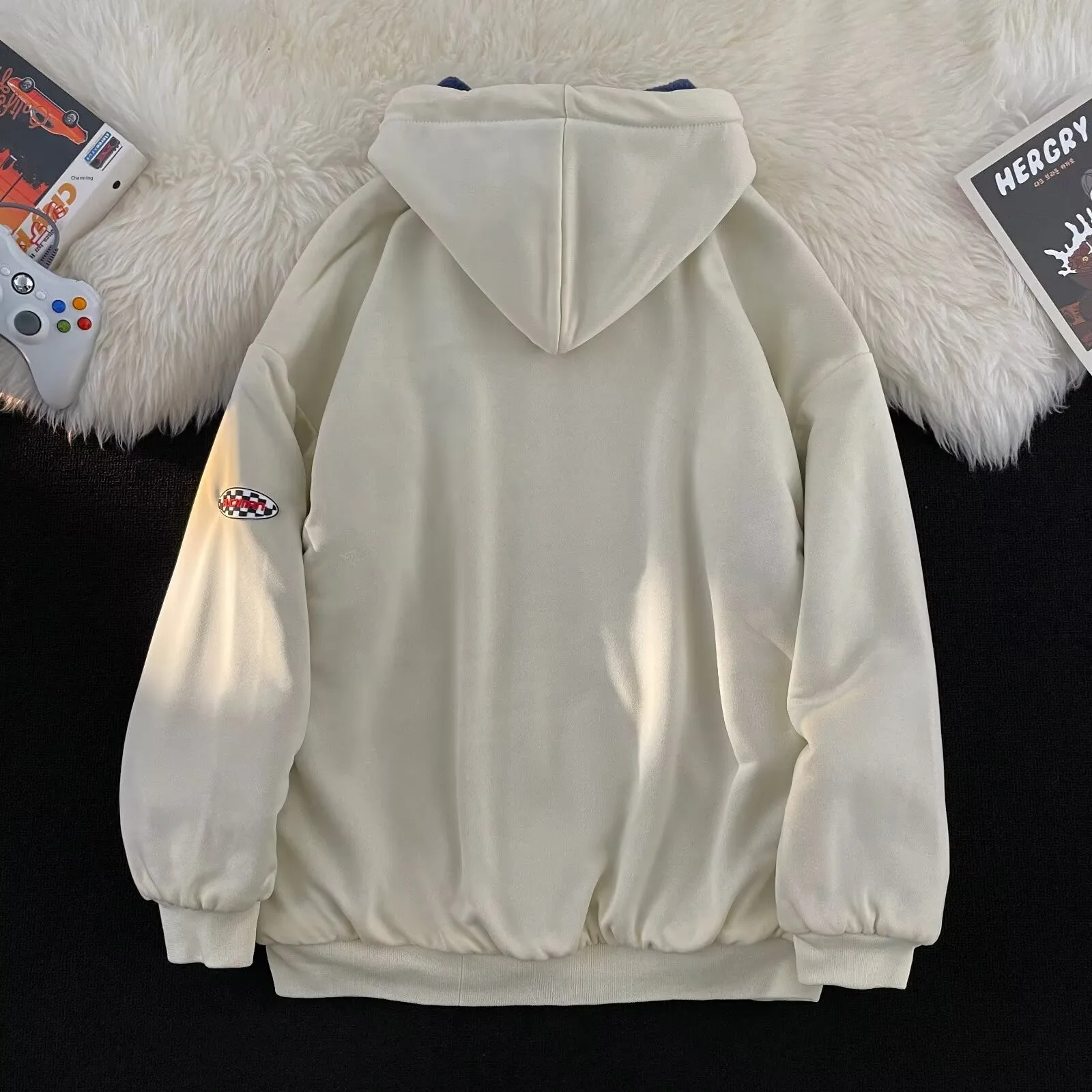 فضفاضة تناسب هوديي Jaet الرجال حجم كبير 250 Pou كسول Sle زوجين تصميم جديد سترة مفتوحة ملابس الخريف الشتاء القطنية