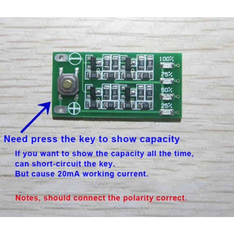 3S 11.1V Li-ion Lithium Battery Cell BMS Capacity Indicator LED Meter Tester