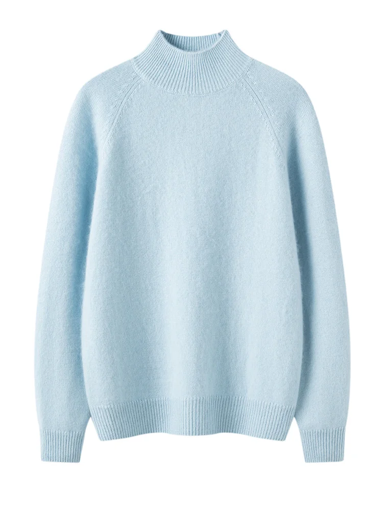 

TLOML, женский свитер из 100% кашемира высокого качества, однотонный пуловер с воротником-стойкой, осень-зима, мягкий базовый кашемировый трикотаж, толстые топы