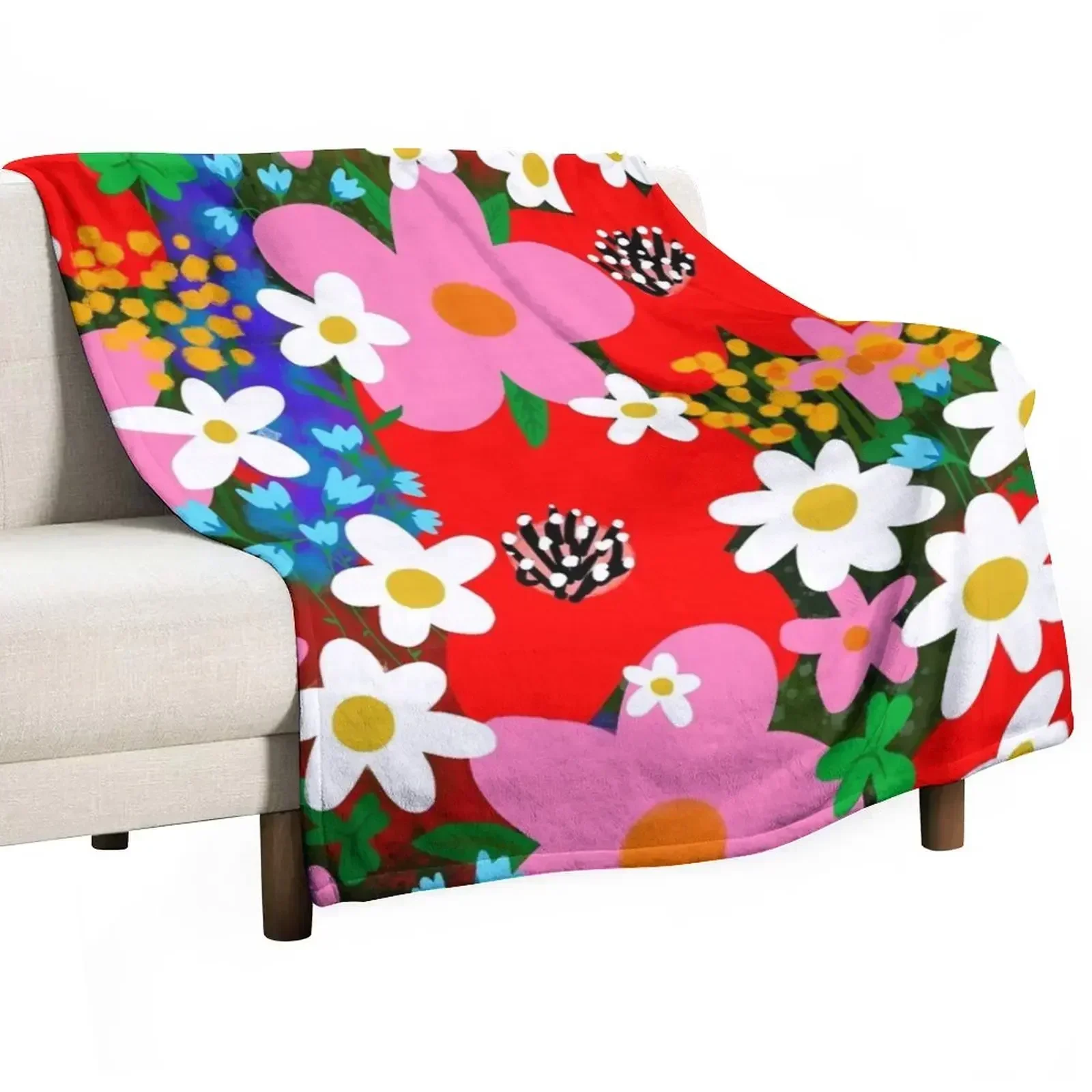 Flower Power! Throw Blanket Hair Retros Designers Personalized Gift Blankets