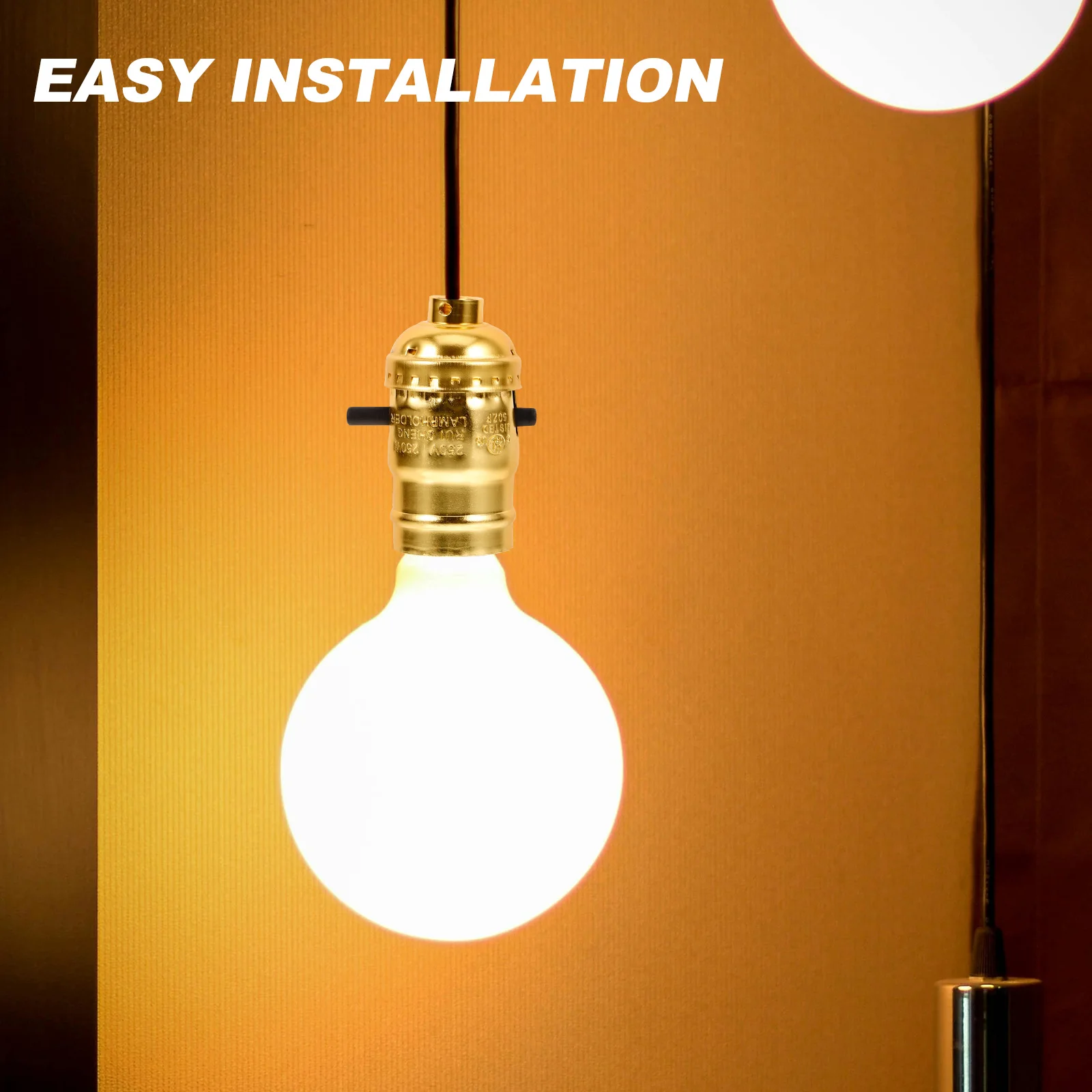 

2Pcs E26 Push Plug Lamp Socket Holder Versatile for LED Bulbs Durable Heat Dissipation Retro Lamp Parts Light Socket,