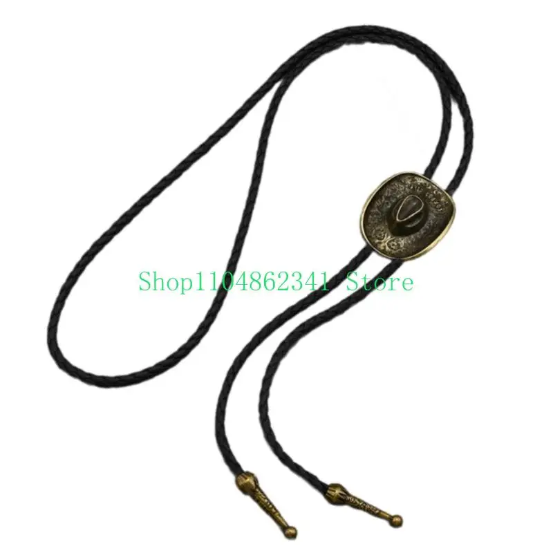 5asd Vintage Western theo chủ đề PU Bolo Bolo Tie điều chỉnh Vòng cổ có thể điều chỉnh Chiếc áo choàng cổ áo cho trang phục