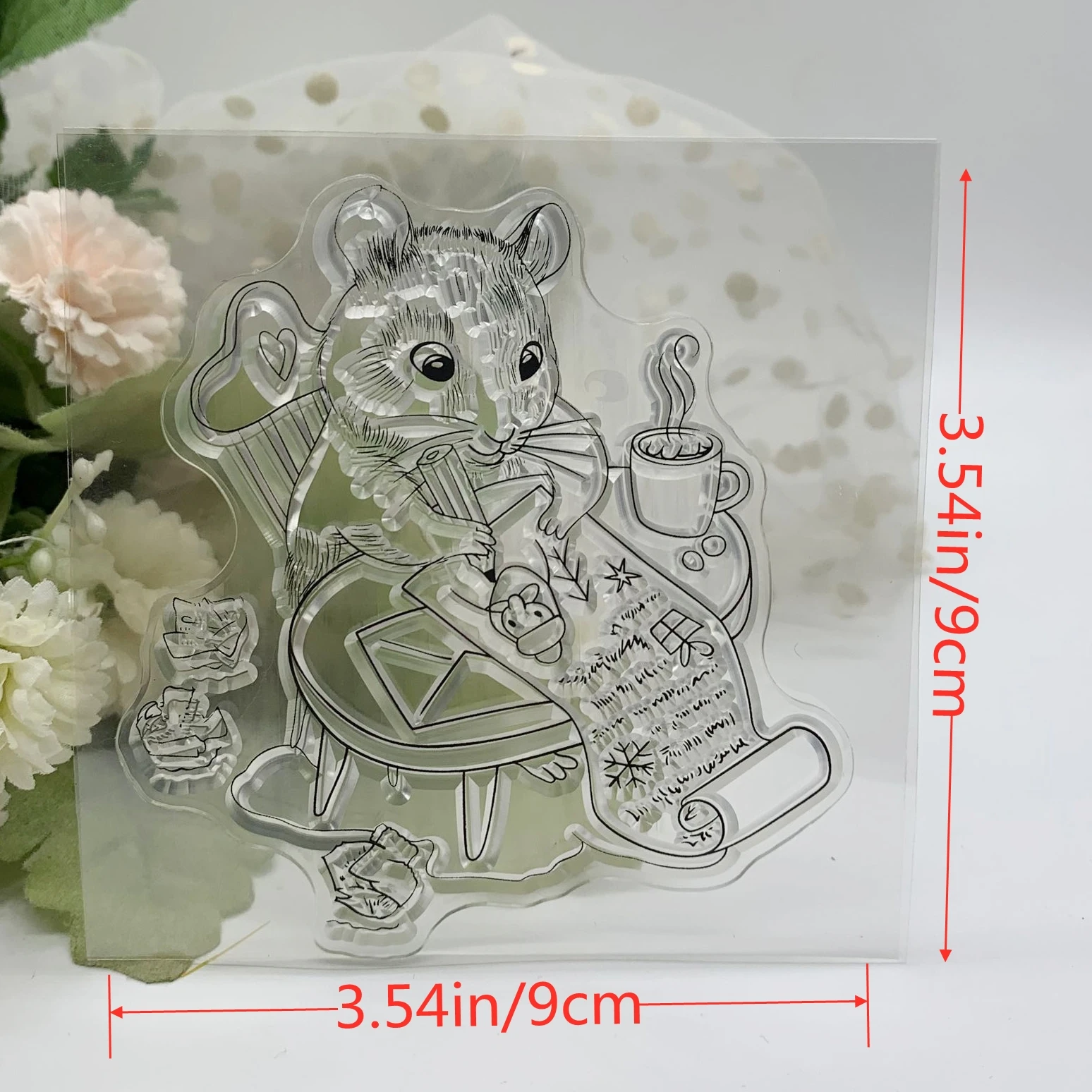 CustomSmall Animal Mouse przezroczysty silikonowy gumowy stempel i arkusz matrycy przylgnąć Scrapbooking DIY uroczy wzór Album fotograficzny