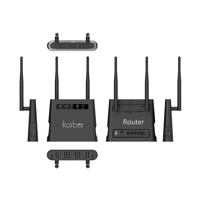 Karbor 4g Lte Wireless Wifi6 Mobile Hotspot Dualband Wifi Router with Sim Card Slot  RJ11 RJ45 4g Wifi Router