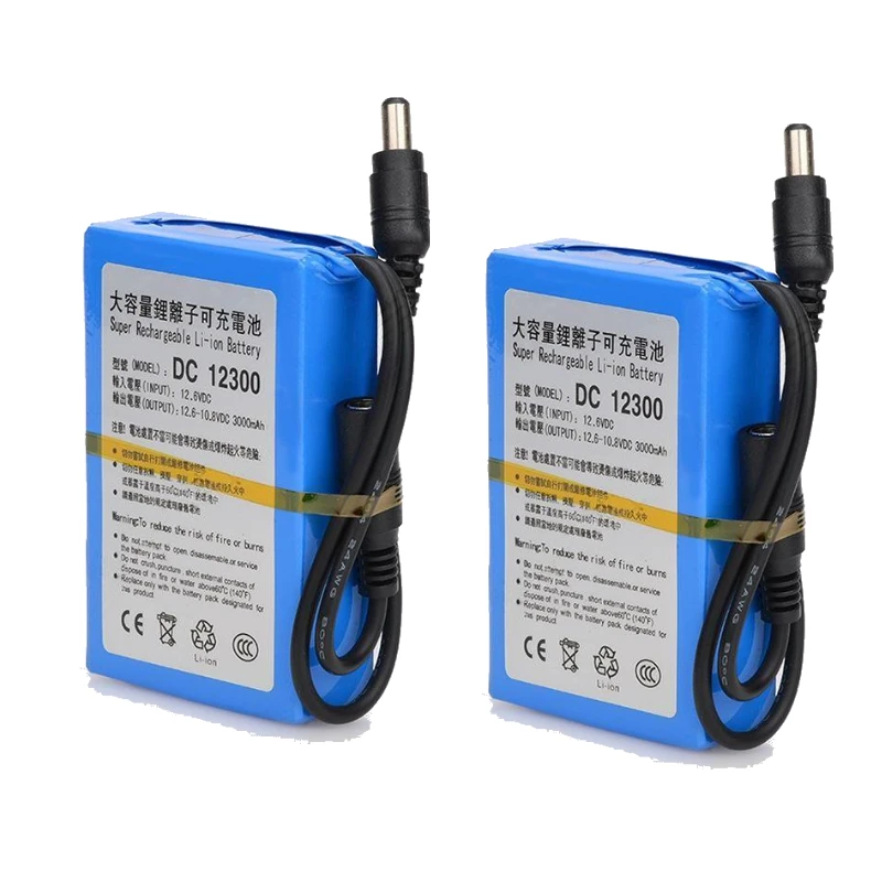 DC 12V 3000mAh High-Quality Lithium Battery for Solar Panel GPS Positioning System Digital Camera Battery Parts with Charger