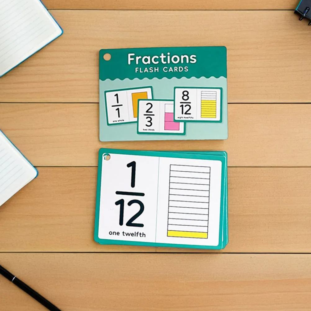 1 ensemble de cartes mémoire colorées sur les fractions pour enfants, outils d'apprentissage des mathématiques, pratique des fractions pour la maternelle et l'école primaire, matériel éducatif