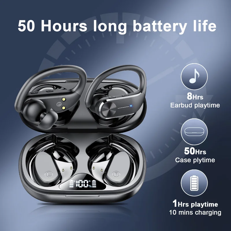 

Wireless Earbuds Ultra-Soft Comfortable Wear HiFi Stereo Sound ENC Noise Cancelling Headphones for Sports Running