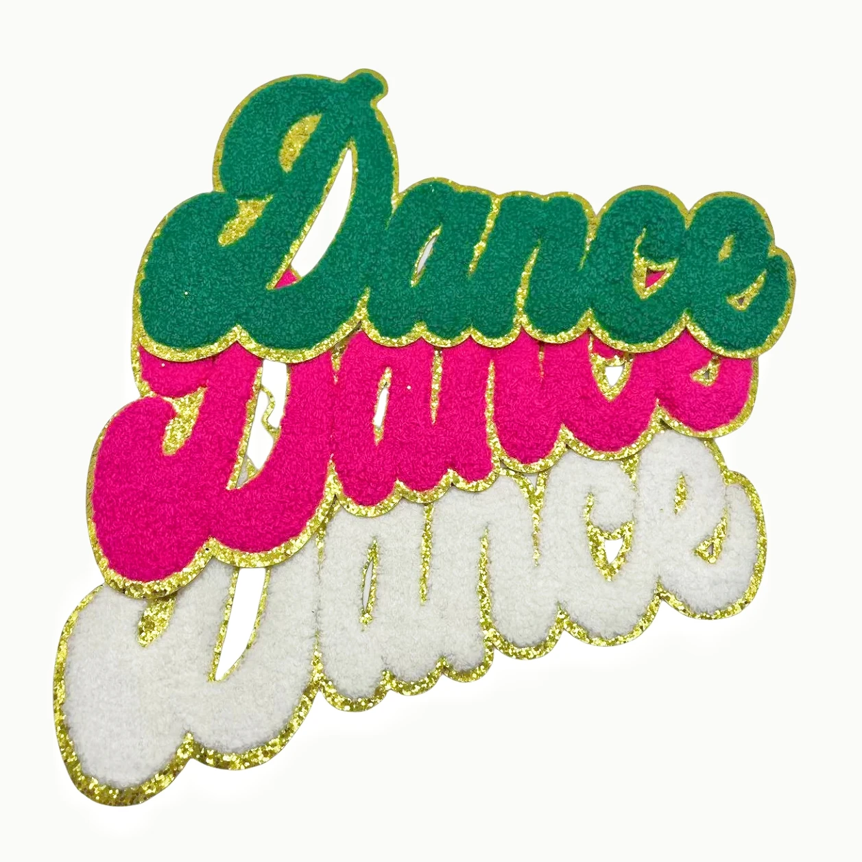 Dance Letter Chenille Towel Embroidered Iron On Patch Applique Diy Alphabet Patches For Clothing Bag Accessories