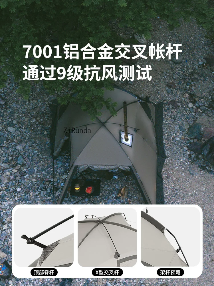 Tenda da campeggio estiva per campeggio all'aperto, resistente alle intemperie, doppia tenda da campeggio per soccorso in caso di catastrofe