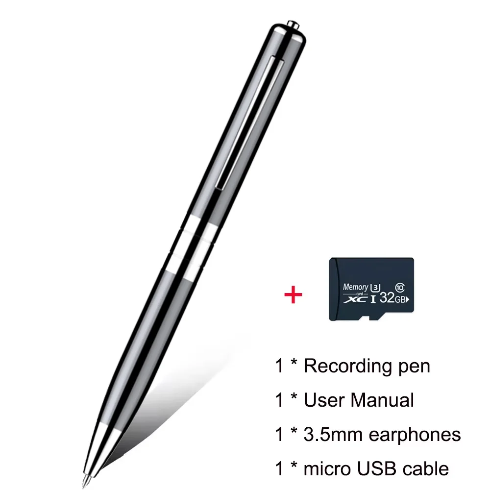 AideeMaster Digitaler aktivierter Stift, 360-Grad-Sound-aktiviertes Diktiergerät, Aufnahmegerät, sprachgesteuerter Audiorecorder-Stift für Besprechungen 3