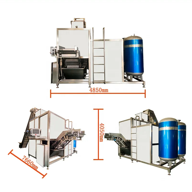 Máquina peladora a vapor de zanahorias y patatas comercial automática personalizada, equipo pelador a vapor para patatas y tomates dulces