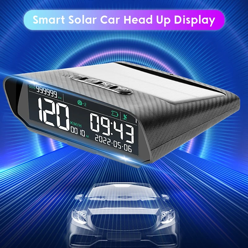 Universal Solar Car HUD Multifunction Smart Digital Meter Vehicle GPS Speedometer For All Cars