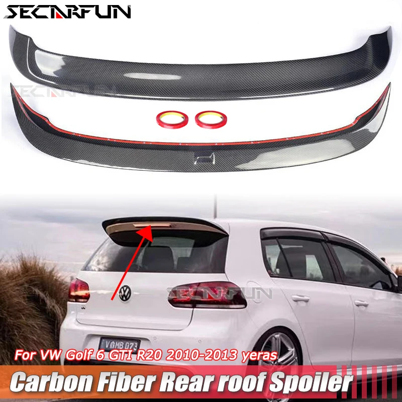 Real Carbon Fiber Spoiler Wing For Volkswagen Golf 6 GTI R 20 Rear Extension Spoiler Tuning ABS Plastic VW Golf6 MK6 Accessories