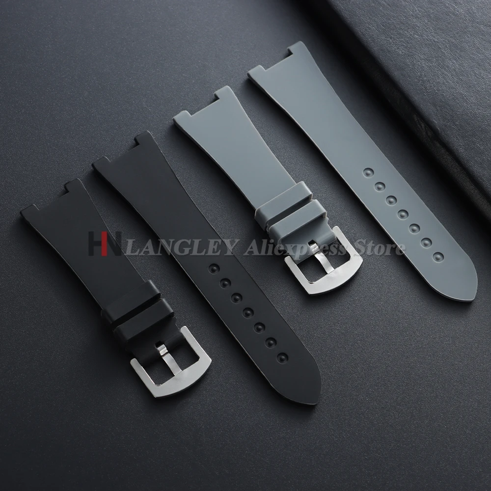 for Patek Philippe Nautilus 5711/5712/5726/5980 Soft Silicone Strap Special Concave Interface Watch Band Accessories 25mm*13mm image 6