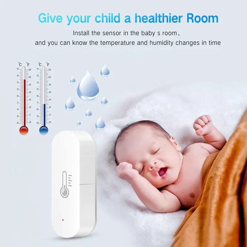 Tuya Zigbee3.0 Temperature & Humidity Sensor, Real-time Monitoring, Precise Readings, Seamless Integration for Optimal Comfort