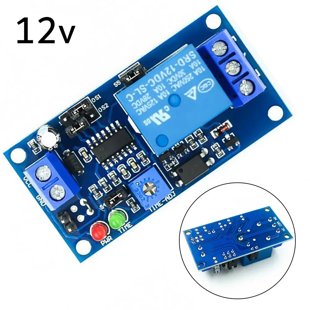 Delay Circuit Module Vibration Alarm Module Large Current Load 12V DC Delay Turn Off Switch Adjustable Timer Relay