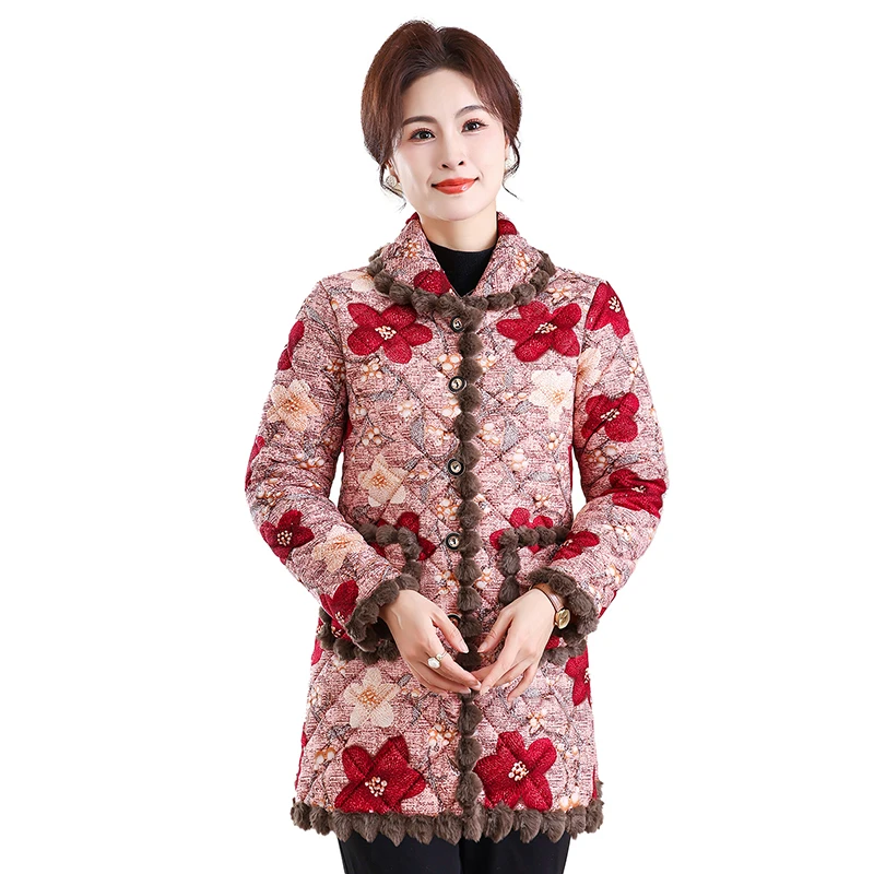 

Женская хлопковая куртка Thiened Fce, зимняя верхняя одежда, тепла для мам, гарантированное тепло и лучший выбор для матери